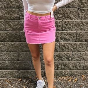 Pink mini skirt